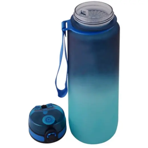 Gradient 1 Litre Water Bottle Blue Open